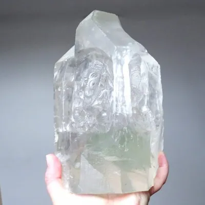Goddess Parvati with Ganesha in Himalayan crystal 3919g, Pakistan