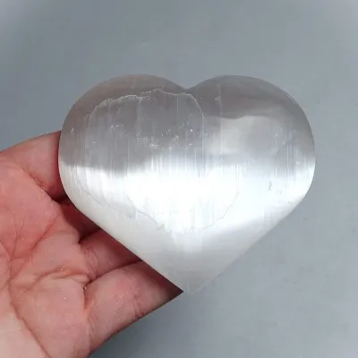 Selenite heart with flower of life 187g, Morocco