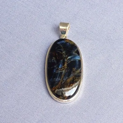 Pietersit natürlicher Mineralanhänger in Silber 14,4g, Namibia
