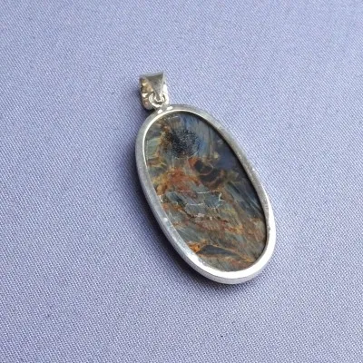 Pietersit natürlicher Mineralanhänger in Silber 14,4g, Namibia