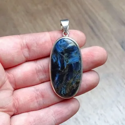 Pietersit natürlicher Mineralanhänger in Silber 14,4g, Namibia