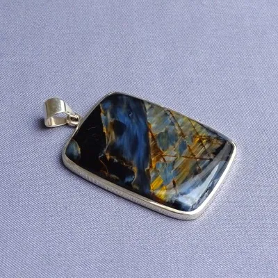 Pietersit natürlicher Mineralanhänger in Silber 19,4g, Namibia