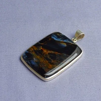 Pietersit natürlicher Mineralanhänger in Silber 19,4g, Namibia