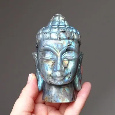 Labradorit přírodní Buddhova hlava 341g, Madagaskar
