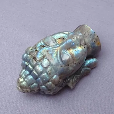 Labradorit přírodní Buddhova hlava 341g, Madagaskar