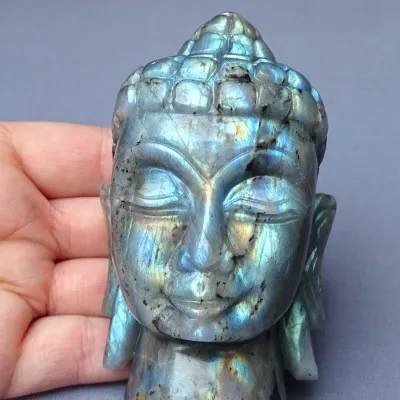 Labradorit přírodní Buddhova hlava 341g, Madagaskar