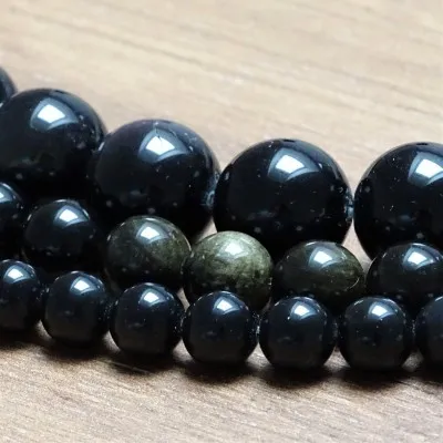 Mineral beads - GOLDEN OBSIDIAN - Ø 9,8 mm