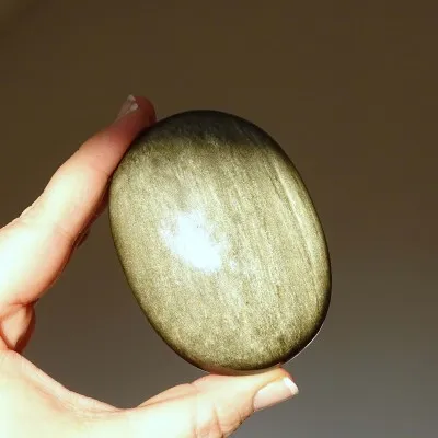 Golden obsidian (palm stone) - size L