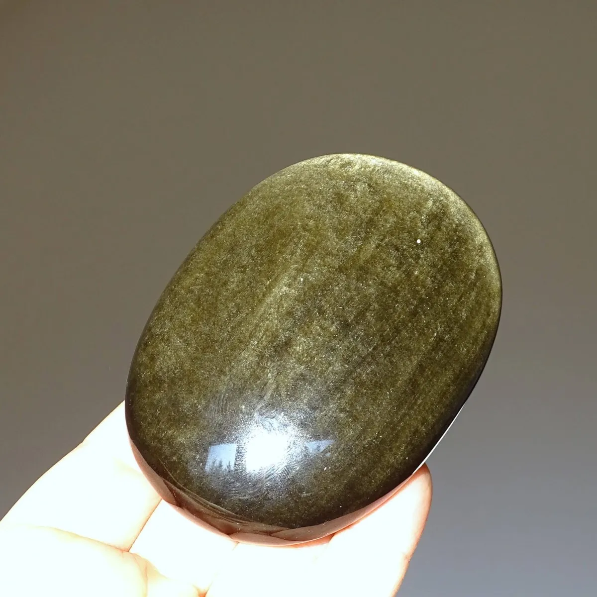 Golden obsidian (palm stone) - size L