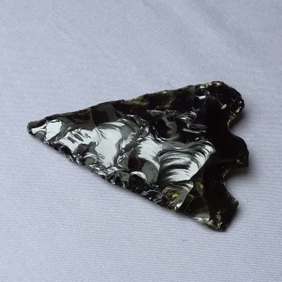 Golden obsidian handmade flint spear point 166g, Mexico