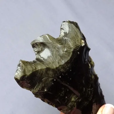 Zlatý obsidián ručně vyrobený hrot z pazourku na oštěp 166g, Mexiko