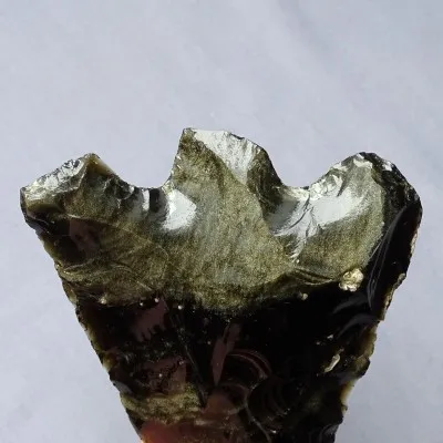 Golden obsidian handmade flint spear point 166g, Mexico