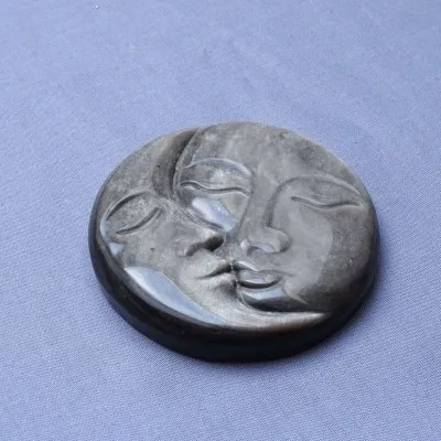 Obsidian silver disc, Mexico