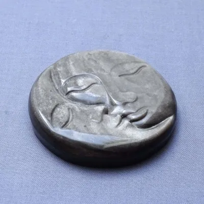 Obsidian silver disc, Mexico
