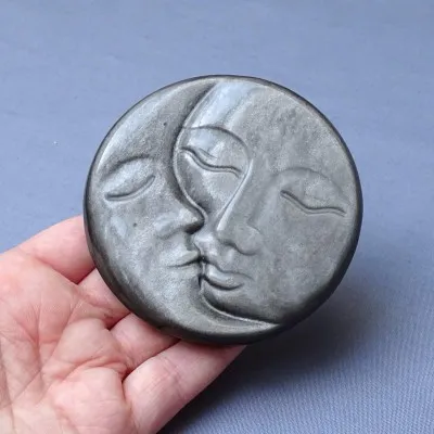Silberscheibe aus Obsidian, Mexiko
