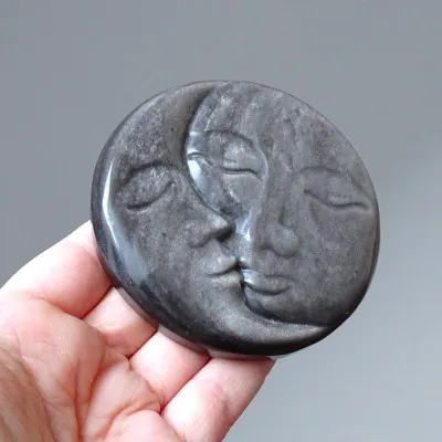 Silberscheibe aus Obsidian, Mexiko