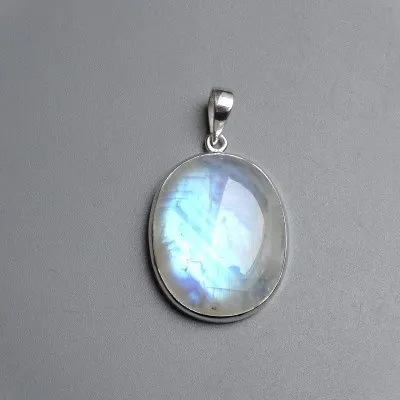 Moonstone pendant in silver 16.2g, top quality India