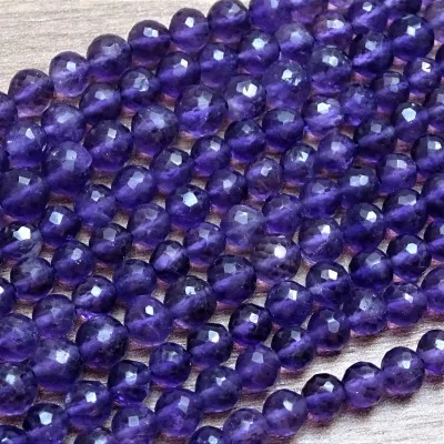 Mineralperlen amethyst, Ø 4-5 mm