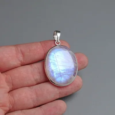 Moonstone pendant in silver 15.2g, top quality India