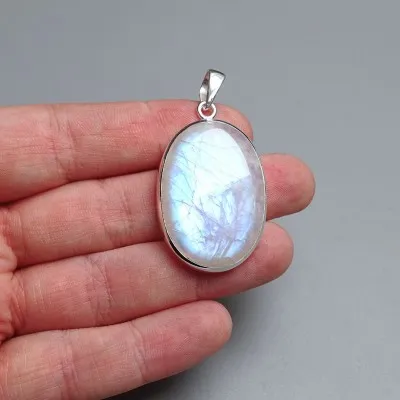 Moonstone pendant in silver 13.5g, top quality India