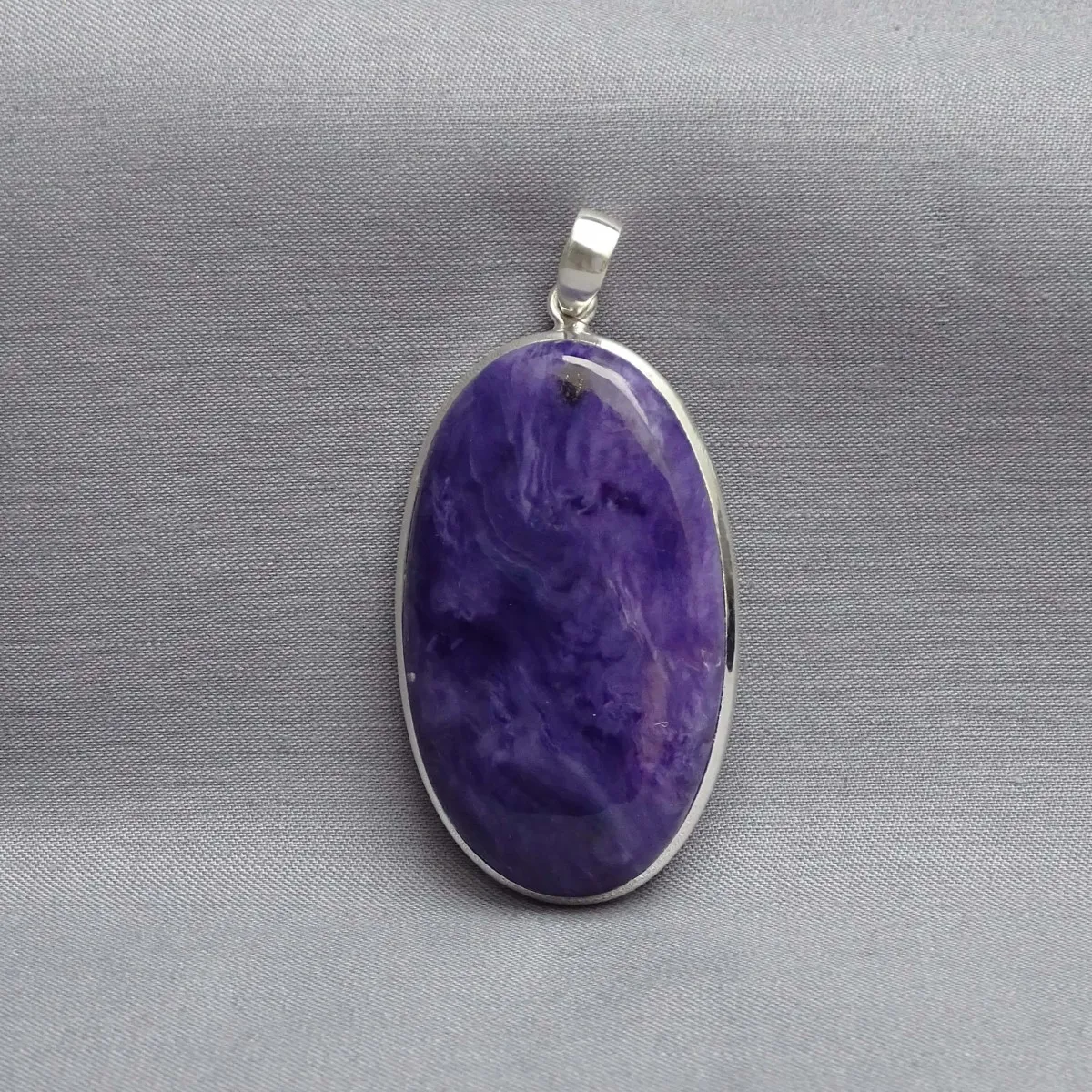 Charoite pendant in silver 21.9g, Yakutsk Russia