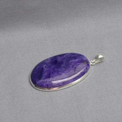 Charoite pendant in silver 21.9g, Yakutsk Russia