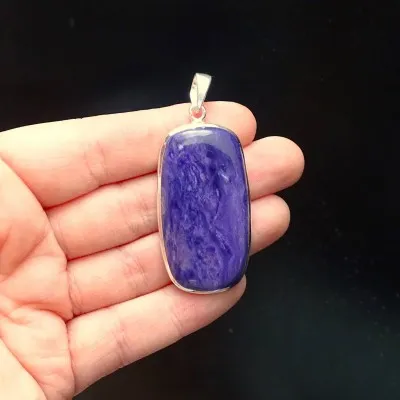 Charoit/čaroit přívěsek ve stříbře 13,7g,  Jakutsko Rusko