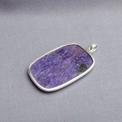 Charoite pendant in silver 22.2g, Yakutsk Russia