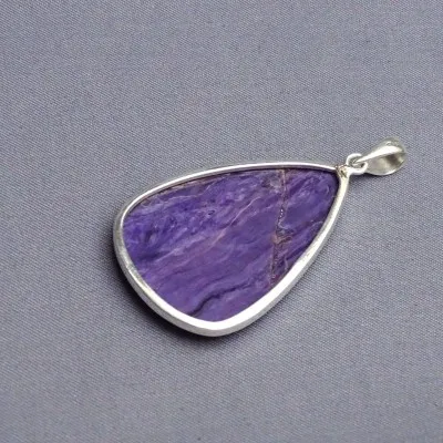 Charoite pendant in silver 16.4g, Yakutsk Russia