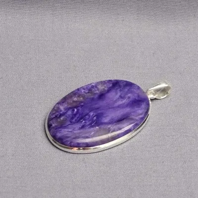 Charoite pendant in silver 15.8g, Yakutsk Russia