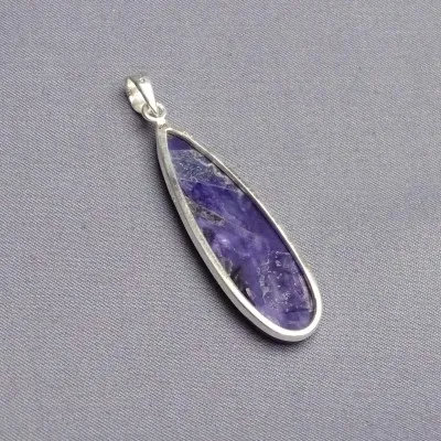 Charoite pendant in silver 10g, Yakutsk Russia