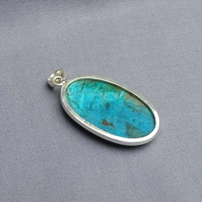 Azurit mit Malachit-Anhänger in Silber 14,5g, Kongo