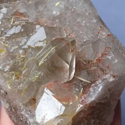 Rauchquarz Kristallverwachsung mit Rutil 324g, Brasilien