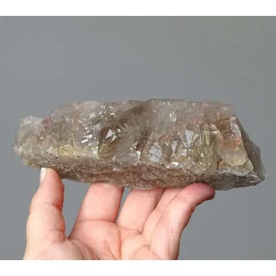 Rauchquarz Kristallverwachsung mit Rutil 324g, Brasilien