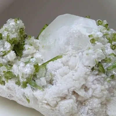 Pollucite rare collector's mineral crystals combined with tourmaline 2228g, Afghanistan