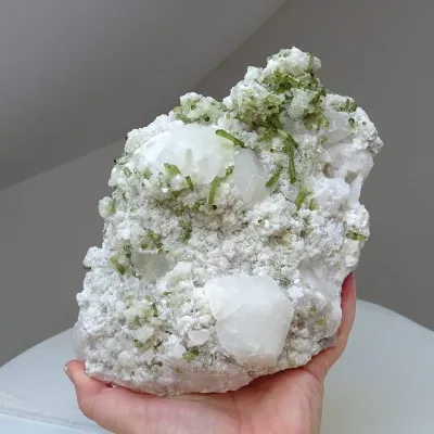 Pollucite rare collector's mineral crystals combined with tourmaline 2228g, Afghanistan