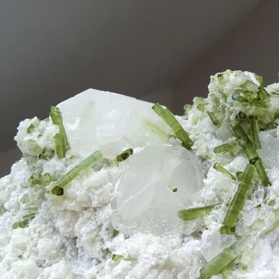 Pollucite rare collector's mineral crystals combined with tourmaline 2228g, Afghanistan
