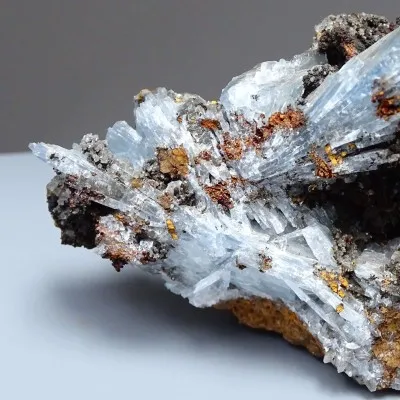 Barite blue natural mineral in rock 329g, Morocco