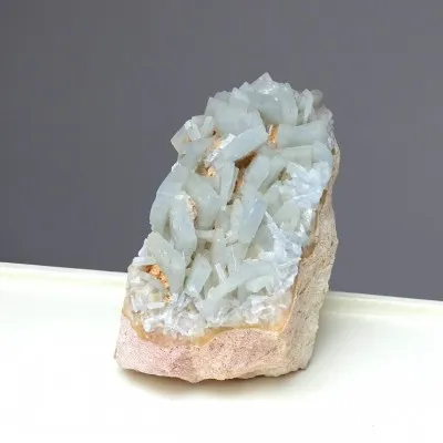 Barite blue natural mineral in rock 848g, Morocco