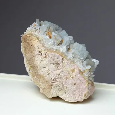 Barite blue natural mineral in rock 848g, Morocco