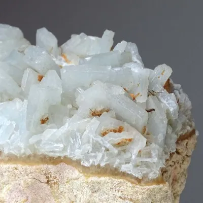 Barite blue natural mineral in rock 848g, Morocco