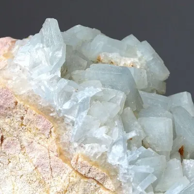 Barite blue natural mineral in rock 848g, Morocco