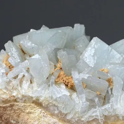 Barite blue natural mineral in rock 848g, Morocco