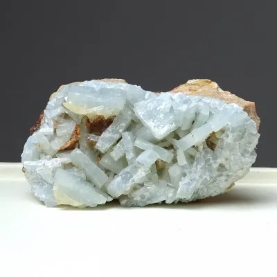 Barite blue natural mineral in rock 407g, Morocco