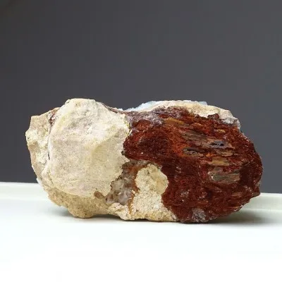 Barite blue natural mineral in rock 407g, Morocco