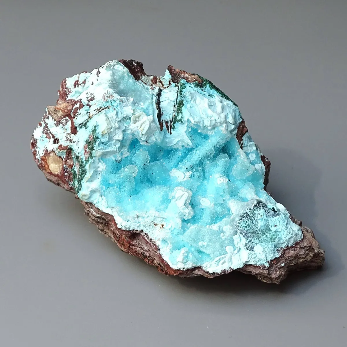 Chrysocolla with finely crystallized quartz 238g, Congo