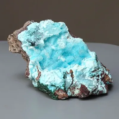 Chrysokoll mit fein kristallisiertem Quarz 238g, Kongo
