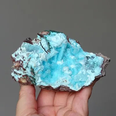 Chrysokoll mit fein kristallisiertem Quarz 238g, Kongo