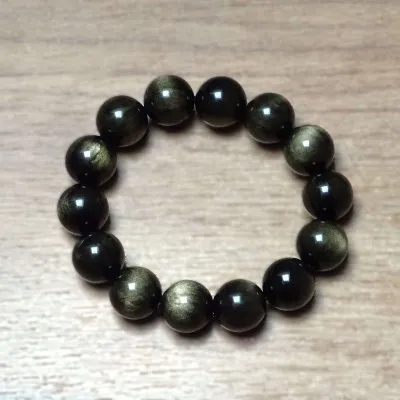 Obsidián zlatý náramek top kvalita