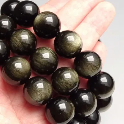 Obsidian gold bracelet in top quality from Mexico
